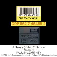 1986 - SAMPLER - INTERNATIONAL POP GOLD - PRESS - CDP 564-7 46455 2 MO  - pic 3