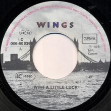 ger20 With A Little Luck ⁄ Backwards Traveller⁄Cuff Link 1C 008-60639 - pic 1