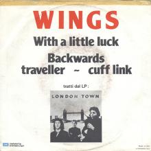 it20 With A Little Luck ⁄ Backwards Traveller⁄Cuff Link 3C 006-60639 - pic 2