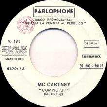 it1980a-b Coming Up ⁄ Coming Up ⁄ Lunch Box ⁄ Odd Sox / Kenny Rogers 3C 000-79125 ⁄ 63794 -promo - pic 1