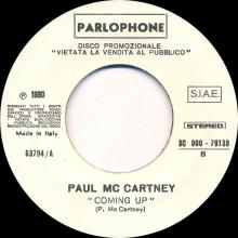 it1980a-b Coming Up ⁄ Coming Up ⁄ Lunch Box ⁄ Odd Sox / Kenny Rogers 3C 000-79125 ⁄ 63794 -promo - pic 1