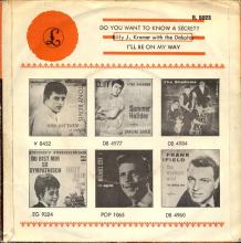 BILLY J. KRAMER WITH THE DAKOTAS - DO YOU WANT TO KNOW A SECRET ⁄ I'LL BE ON MY WAY - R 5023 - DENMARK - pic 1