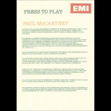 SPAIN 1986 - PRESS TO PLAY - PROMO LP - 074 24 0598 1 - pic 6