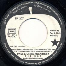 frprs1971  Bib Bop / Tomorrow Paul & Linda McCartney SP 207 -promo - pic 1