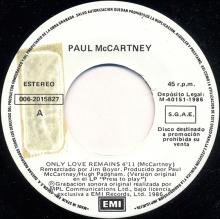 spprs1986  Only Love Remains / Tough On A Tightrope   006-2015827 -promo - pic 1