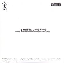 UK 2009 12 08 - PAUL McCARTNEY - (I WANT TO) COME HOME - PROMO CD - pic 1