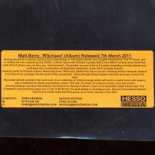 UK 2011 03 07 - MATT BERRY - WITCHAZEL - RAIN CAME DOWN - AJXCD251 - PROMO CD - pic 1