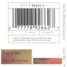 The Paul McCartney Collection 12 Tug Of War 0777 7 89266 2 7 hol - pic 15