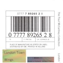 The Paul McCartney Collection 08 London Town 0777 7 89265 2 8 hol - pic 15