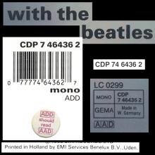 1987 uk02CD With The Beatles - CDP 7 46436 2 / BEATLES CD DISCOGRAPHY UK - pic 4