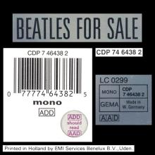 1987 uk04CD Beatles For Sale - CDP 7 46438 2 / BEATLES CD DISCOGRAPHY UK - pic 4