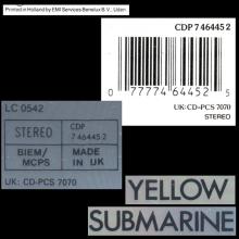 1987 uk10CD Yellow Submarine - CDP 7 46445 2 ⁄ CD-PCS 7070 / BEATLES CD DISCOGRAPHY UK - pic 4