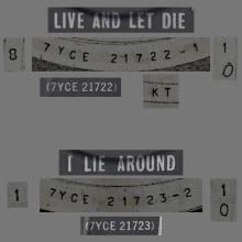 UK 07 - C - LIVE AND LET DIE ⁄ I LIE AROUND - CAPITOL - R 5987 - pic 3