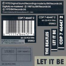 1987 uk113CD Let It Be - CDP 7 46445 2 ⁄ CD-PCS 7096 / BEATLES CD DISCOGRAPHY UK - pic 4