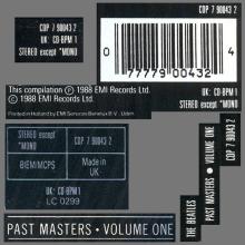 1988 uk14CD The Beatles Past Masters - Volume One - CDP 7 90043 2 ⁄ CD-BPM 1 / BEATLES CD DISCOGRAPHY UK - pic 4