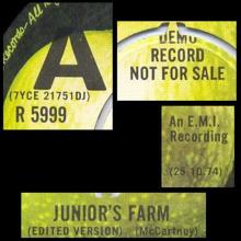uk1974(4)a Junior's Farm / Junior's Farm  R 5999  25-10-74 - pic 1