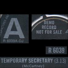 uk1980(2) Temporary Secretary R 6039  - pic 1