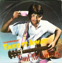 1982 07 05 PAUL McCARTNEY TAKE IT AWAY - LLEVATELO - 10C 052-064850Z - 3 TRACKS 12 INCH - SPAIN - pic 1