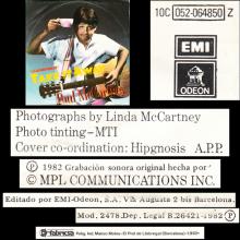 1982 07 05 PAUL McCARTNEY TAKE IT AWAY - LLEVATELO - 10C 052-064850Z - 3 TRACKS 12 INCH - SPAIN - pic 1