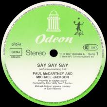 1983 10 03 PAUL McCARTNEY SAY SAY SAY - 1C K062 1653996 - 3 TRACKS 12 INCH - GERMANY - pic 5