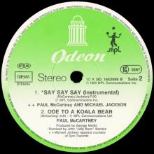 1983 10 03 PAUL McCARTNEY SAY SAY SAY - 1C K062 1653996 - 3 TRACKS 12 INCH - GERMANY - pic 6