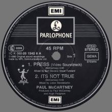 1986 07 14 PAUL McCARTNEY PRESS - 1C K 060-20 1342 6 - 4 TRACKS 12 INCH - GERMANY / HOLLAND - pic 5