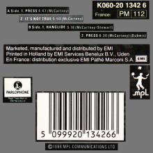1986 07 14 PAUL McCARTNEY PRESS - 1C K 060-20 1342 6 - 4 TRACKS 12 INCH - GERMANY / HOLLAND - pic 1