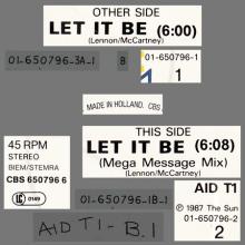 1987 03 23 PAUL McCARTNEY - LET IT BE - THE SUN FERRY AID - CBS 650796 6 - 12 INCH - HOLLAND - pic 1