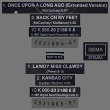 1987 11 23 PAUL McCARTNEY ONCE UPON A LONG AGO - K 060 20 2188 6 - 5 099920 218867 - 4 TRACKS 12 INCH - GERMANY / HOLLAND - pic 1