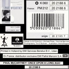 1987 11 23 PAUL McCARTNEY ONCE UPON A LONG AGO - K 060 20 2188 6 - 5 099920 218867 - 4 TRACKS 12 INCH - GERMANY / HOLLAND - pic 1