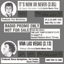 1990 03 24 - THE LAST TEMPTATION OF ELVIS - IT'S NOW OR NEVER - NME PRO 10-1990 - 10INCH PROMO - pic 1