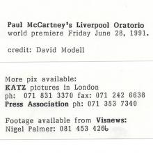 1991 06 28 a  World Premiere Of Paul McCartney's Liverpool Oratorio - Press Release - pic 4