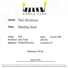 UK 1997 08 25 - PAUL McCARTNEY - STANDING STONE - ABBEY ROAD CDR PROMO - pic 1