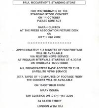 1997 09 29 a Paul McCartney's Standing Stone - press pack - PMC 2 - pic 9