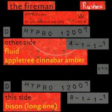 1998 09 21 - THE FIREMAN - RUSHES - HYPRO 12007 - 12INCH PROMO - pic 1
