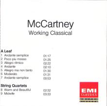 UK 1999 11 01 - PAUL McCARTNEY'S WORKING CLASSICAL - 9 TRACKS PROMO - pic 1