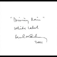 UK 2001 11 12 - PAUL MCCARTNEY - DRIVING RAIN - 6 TRACKS CDR - PROMO - pic 1