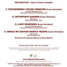 2006 11 20 - THE BEATLES - LOVE - 4 TRACK SAMPLER - 0946 3 81732 2 9 - PROMO CD - pic 1