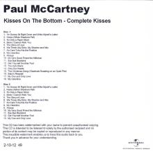 UK 2012 10 02 - PAUL MCCARTNEY - COMPLETE KISSES - KISSES AT THE BOTTOM ( iTUNES ) - UNIVERSAL PROMO 2CD - pic 1