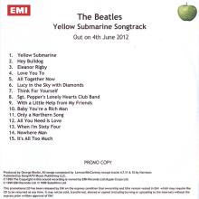 2012 06 05 - THE BEATLES YELLOW SUBMARINE SONGTRACK - PROMO CD - pic 1
