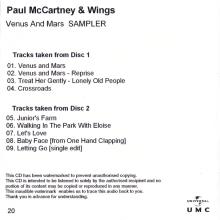 UK 2014 11 03 - PAUL MCCARTNEY & WINGS VENUS AND MARS - ARCHIVE COLLECTION - SAMPLER - PROMO CDR - pic 1