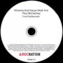 UK 2015 01 24 - FOUR FIVE SECONDS - RIHANNA , KANYE WEST & PAUL MCCARTNEY - UK PROMO ROCNATION - A - pic 1