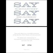 2015 10 06 PAUL McCARTNEY - SAY SAY SAY (2015 REMIX) - HRM-38269-01 - 8 88072 38269 5 - 12 INCH - EU - pic 12