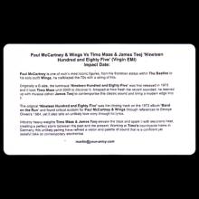UK 2016 05 19 - 1985 PAUL McCARTNEY - WINGS vs. TIMO MAAS - JAMES TEEJ - PROMO CD - pic 1