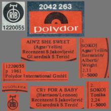 yu300 Ain't She Sweet ⁄ Cry For A Shadow ⁄ Polydor 2042 263 - pic 1